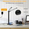 Double Head Desk Lamp, USB Charging Port, 5 Color/Brightness