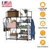 5-Tier Shoe/Purse Organizer Rack for 16+ Pairs, Black Metal