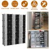 10-Tier, 3-Row Stackable Shoe Rack Organizer with Transparent Doors