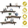 Corner Floating Shelf, Wall Mount, 4 Piece, Wood