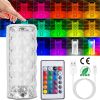 Rose Crystal Table Lamp w/Remote, Dimmable, Rechargeable