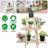3-Tier Wooden Triangle Ladder Plant Stand, Rack 82lbs Max Load for Indoor Pati