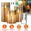 Flameless Pillar Candles w/Remote, Battery Operated, 3 Pieces