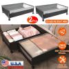 Under Bed Storage Container with 360° Rotatable Wheels, Clear Cover, 2 Pieces
