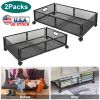 Under Bed Foldable Storage Bin with Wheels, 2 Pack, Black