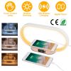 LED Touch Table Lamp with Clock, Charging Deck, Dimmable