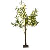 LED Lighted Artificial Olive Tree, Warm White Light, 8 Modes, 4 Ft. or 6 Ft.