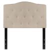 Upholstered Button-Tufted Headboard, Twin, Beige or Light Grey