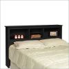3-Compartment Bookcase Headboard, F/Q, Cherry, Black or White