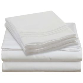 Silky Soft Microfiber Sheet Set, 4 Piece, King, White, Beige, Navy, Dk Gray