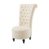 Tufted High Back Velvet Upholstered Accent Chair, Blue, Red, Gray or Cream