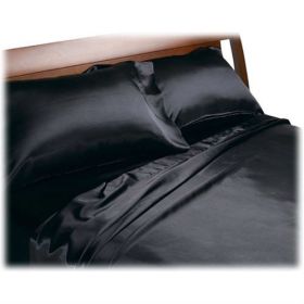 Satin Sheet Set, King, Black