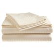 Dobby Stripe Sateen Sheet Set, Full, Beige Microfiber