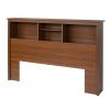 3-Compartment Bookcase Headboard, F/Q, Cherry, Black or White