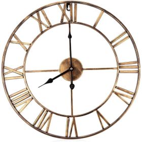 Roman Numeral Silent Wall Clock, 18.5", Gold or Red
