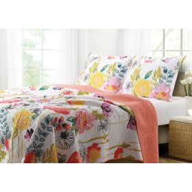 Reversable Quilt Set, 3-Piece Set, Full/Queen or King, Multi-Color Floral