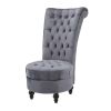 Tufted High Back Velvet Upholstered Accent Chair, Blue, Red, Gray or Cream