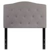 Upholstered Button-Tufted Headboard, Twin, Beige or Light Grey