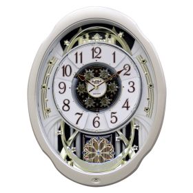 Moving Face Musical Pendulum Wall Clock, Analog, Silver