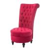 Tufted High Back Velvet Upholstered Accent Chair, Blue, Red, Gray or Cream
