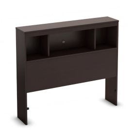 3-Compartment Bookcase Headboard, Twin, Chocolate