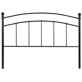 Contemporary Classic Metal Headboard, Twin or King, Black
