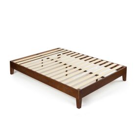 Solid Wood Low Profile Platform Bed Frame, Twin or Full, Espresso