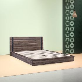 Farmhouse Acacia Wood Low Profile Platform Bed Frame, Twin, Full, Queen or King