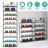 10-Tier Space-Saving Shoe Rack for 25-30 Pair, Black