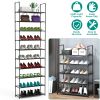 10-Tier Space-Saving Shoe Rack for 25-30 Pair, Black