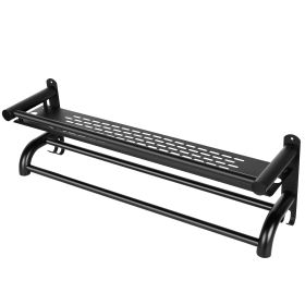 Wall Mounted Towel Rack, 2 Tier, Black
