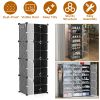 8-Tier Stackable Shoe Organizer Rack with Transparent Doors