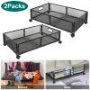 Under Bed Foldable Storage Bin with Wheels, 2 Pack, Black