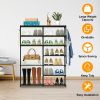 7-Tier Shoe/Purse Organizer Rack for 24+ Pairs, Black Metal