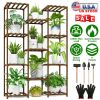 Multi-tier Wooden Plant Stand, 11 Shelves