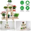 3-Tier Wooden Triangle Ladder Plant Stand, Rack 82lbs Max Load for Indoor Pati