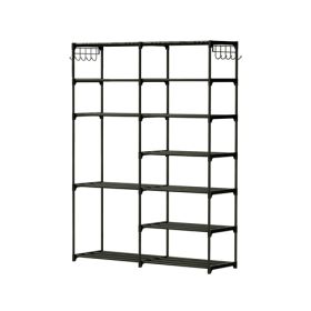 7-Tier Shoe/Purse Organizer Rack for 24+ Pairs, Black Metal