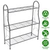 Plant Stand Display Rack Organizer, 3-Tier, Dark Grey Metal