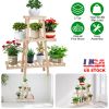 3-Tier Wooden Triangle Ladder Plant Stand, Rack 82lbs Max Load for Indoor Pati
