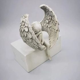 Sorrow Love Angel Sculpture Figurine, White