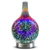 3D Fireworks Glass Aroma Oil Humidifier, 7 Color Led Night Light