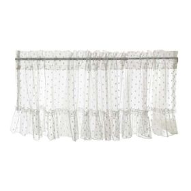 Sheer Polka Dot Half Curtain, 59" Long x15" Wide