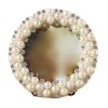 ABS Bead and Rhinestone Photo Frame, Round, 3.7" x 3.7"