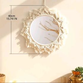 Boho Macrame Round Mirror - Woven Wall Hanging