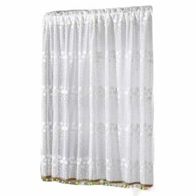 Semi-Sheer Short Kitchen Cafe Tier Curtain, 1 Rod Packet Panel, 59" x 35", White