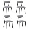 Mid-Century Modern Upholstered Dining Chairs, Set of 4, Grey