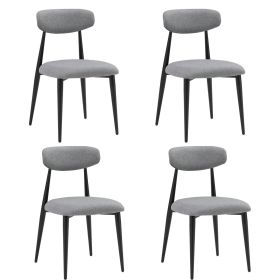 Mid-Century Modern Upholstered Dining Chairs, Set of 4, Grey