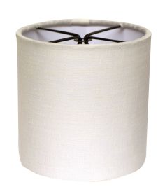 Drum Chandelier Lampshade with Double Flame Clip, Snow Linen, Set of 6