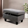 Living Room Sofa Ottoman, Gray Linen