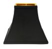 Slant Square Bell Hardback Lampshade, Black with Gold Lining